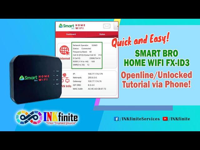 Smart Bro Home WiFi FX-ID3 Openline / Unlocked Tutorial via Mobile Phone 2024 | INKfinite