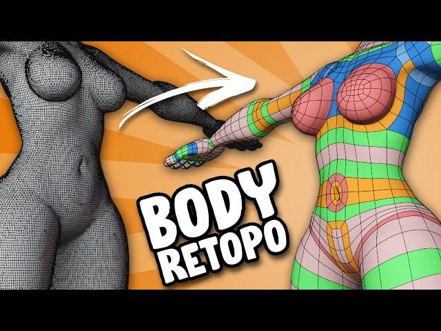 Body Retopology - Blender Character Sculpt Tutorial part 5