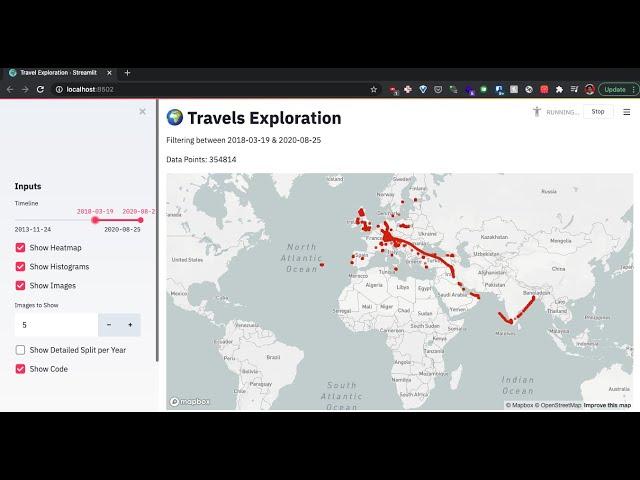 Google Maps Data Visualization using Streamlit