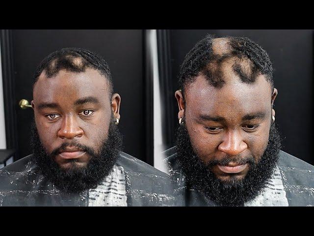 OMG CAN I SAVE HIS HAIR?  TRANSFORMATION/ FADED BEARD/ HAIRCUT TUTORIAL