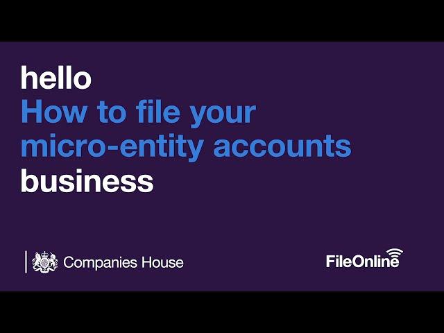 How to file your micro-entity accounts