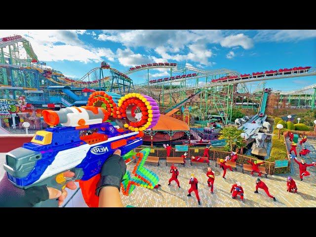 Nerf War | Amusement Park Battle 105(Nerf First Person Shooter)