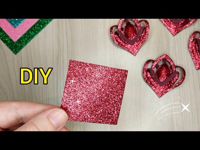 DIY/ How to make easy Foam Snowflakes ️Christmas ornament/Christmas decor/Glitter foam sheet craft