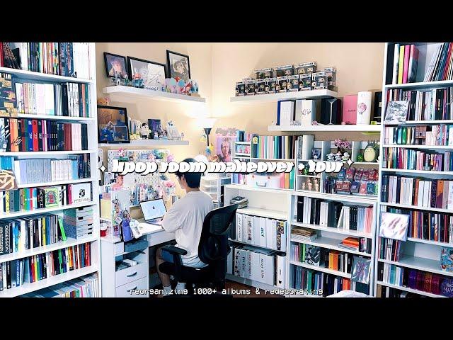 kpop room makeover + tour  reorganizing my 1000+ album collection, adding shelves, redecorating !