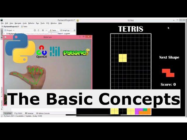 Basic Concepts behind Hand-Controlled Tetris | Python, Pygame, OpenCV and Mediapipe