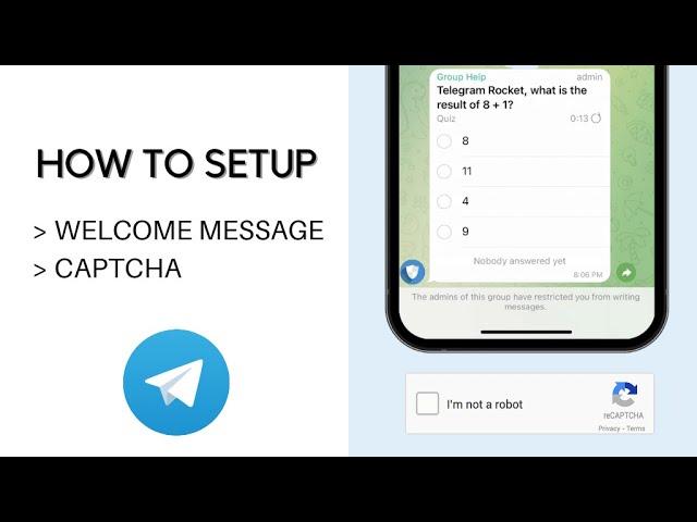 How to setup welcome messsage and captcha verification on Telegram