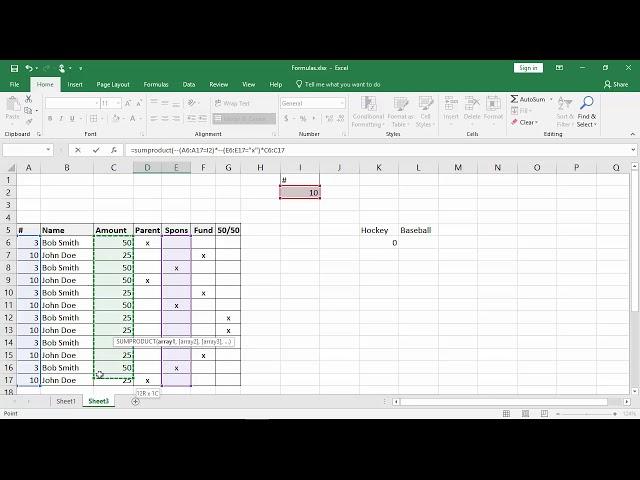 Using Sumproduct Function In Excel To Subtotal Filtered Data