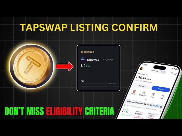 Tapswap Airdrop Launch Date & Binance Listing || Claim $0.06 TAP Tokens Now ||