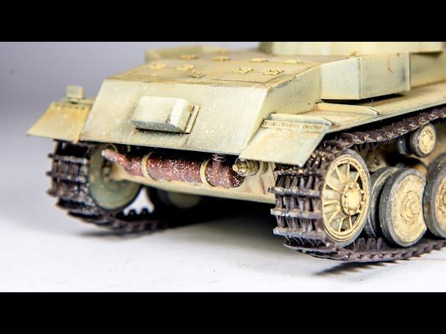 Finished! Trumpeter VK 30.01 (H) Tiger Prototype | Part 3 - Roadwheels, Tracks, Exhaust, Dust