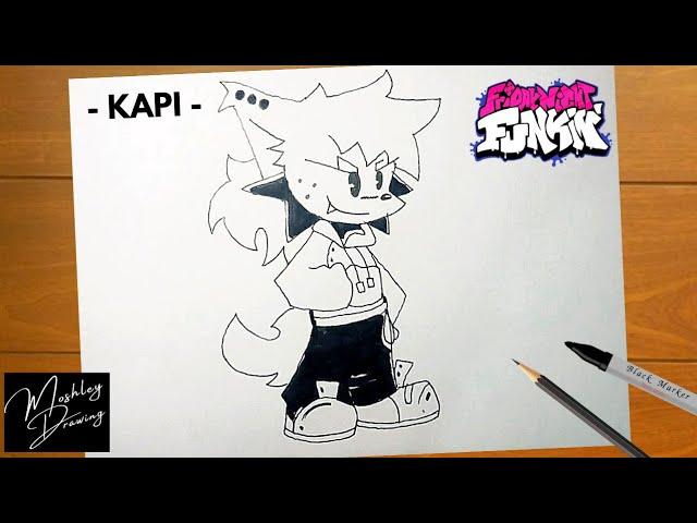 How to Draw KAPI from Friday Night Funkin - FNF Characters