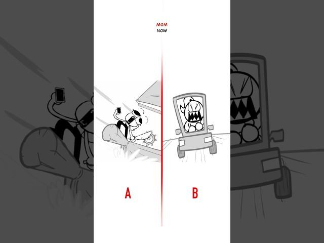 DITCHING SCHOOL  A vs B (Animation Meme) #shorts