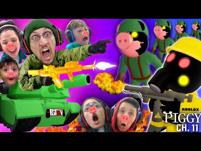 ROBLOX PIGGY ARMY vs FGTeeV Family!  CHAPTER 11 Outpost Escape  (6 Player Madness)