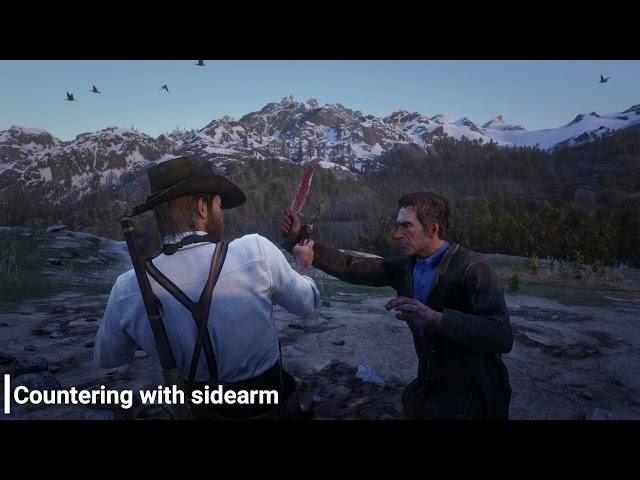 Red Dead Redemption 2 | 2 different variants of knife attack deflection (counter)