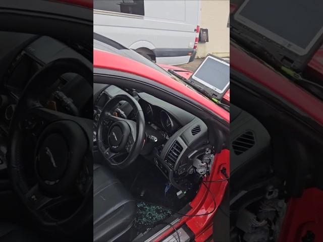 Working on a stolen recovered Jaguar F type, this was a challage! #howto #fixed #Jaguar