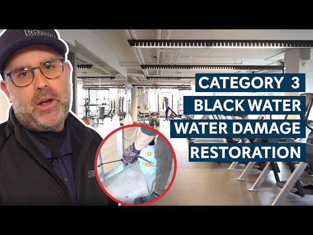 BLACK WATER - Water Damage Restoration Process (Full Gym Affected!!) | Incredible Restorations