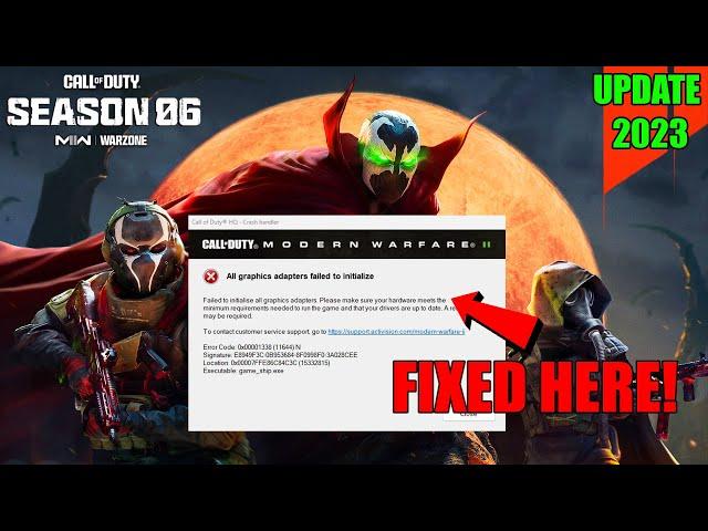 Call of Duty Warzone 2.0 Season 6 How To Fix All graphics adapters failed to initialize