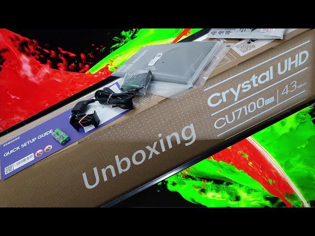 Samsung CU7100 Crystal 4K TV Unboxing + Setup with  Demo