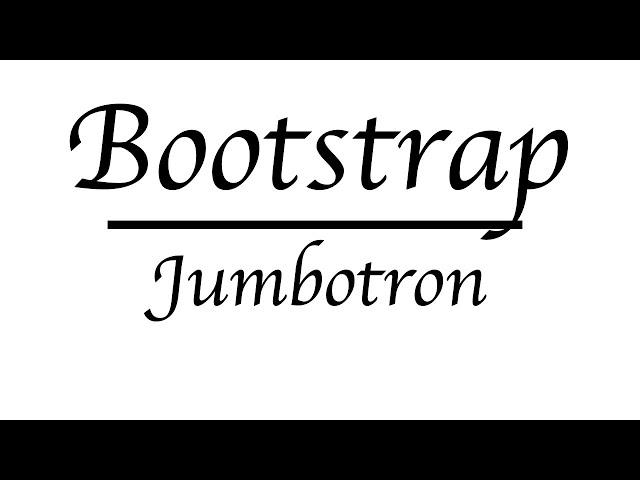 Bootstrap 4: Jumbotron