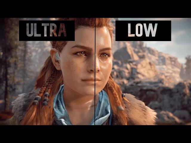 Horizon Zero Dawn Ultra vs Low Graphics | Direct Comparison