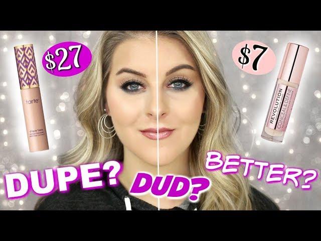 TARTE SHAPE TAPE CONCEALER vs. MAKEUP REVOLUTION CONCEAL & DEFINE // Drugstore Concealer Comparison!