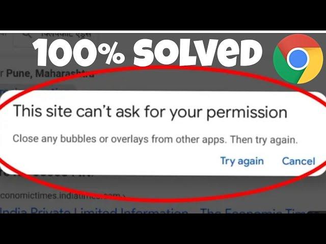 How to fix this site can't ask your permission in chrome.