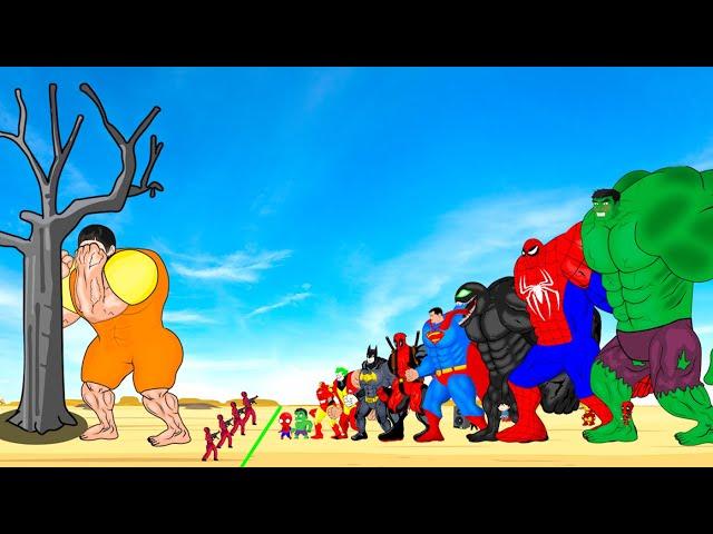 All Superheroes HULK & SPIDERMAN, IRONMAN, JOKER, VENOM Playing Squid Game 2 Animation|어몽어스 오징어 게임 2