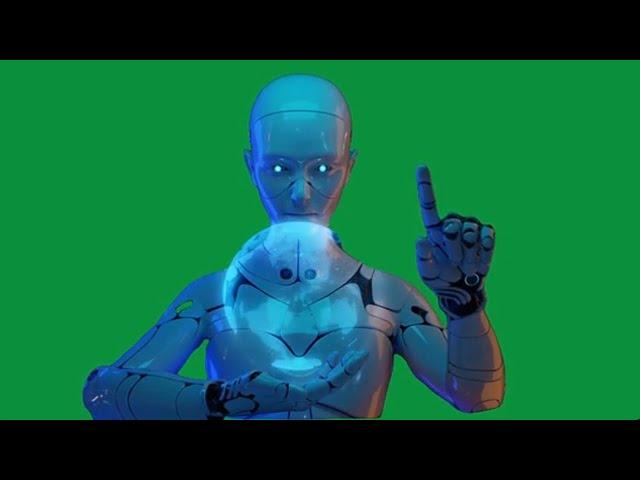 GREEN SCREEN  A.I. ROBOT ANIMATED HD | FREE TO USE GRAPHICS EFFECTS ANIMATION CHROMA KEY