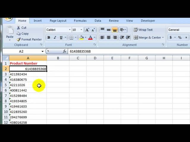 How to Convert Text to a Number in Excel 2007