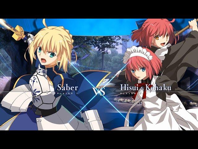 [MELTY BLOOD: TYPE LUMINA Saber VS Hisui & Kohaku Gameplay Video①]