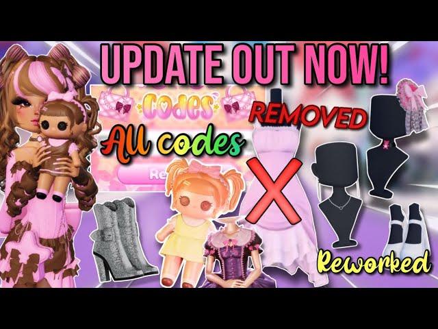 UPDATE OUT NOW!, 3 NEW CODES, REWORKED ITEMS, AND MORE  | Roblox Dress To Impress