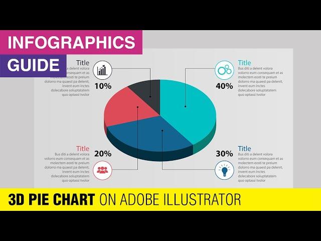 Modern 3D Pie Infographic | Adobe Illustrator | Pie Chart | InfographicsGuide