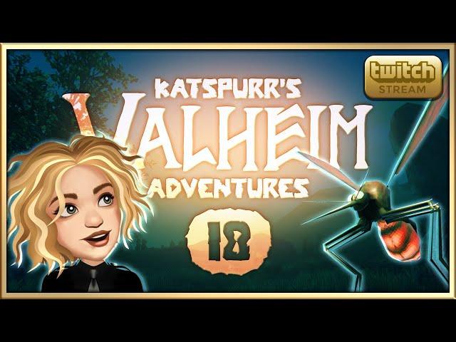 We try to survive in the plains! - KatsPurr's Live Stream Adventures in Valheim - Part 18