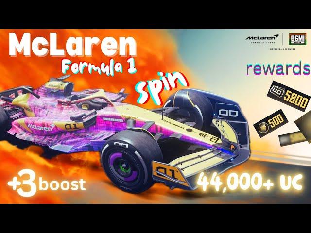 McLaren Formula 1 Car spin | Speed drift  | 44000+ UC | BGMI (Battlegrounds Mobile India)