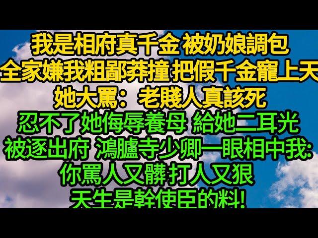 我是相府真千金 被奶娘調包，全家嫌我粗鄙莽撞 把假千金寵上天，她大罵：老賤人真該死，忍不了她侮辱養母 給她二耳光被逐出府，鴻臚寺少卿一眼相中我:你罵人又髒 打人又狠，天生是幹使臣的料!