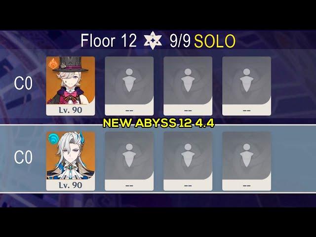 [SOLO] NEW Spiral Abyss 4.4 l C0 Lyney & C0 Neuvillette l Floor 12 9 stars Genshin Impact