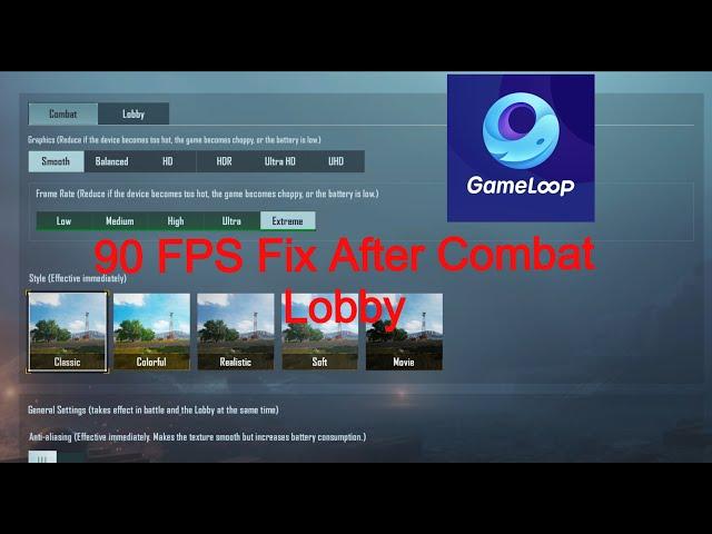 PUBG Mobile 90 FPS Fix After Combat Lobby Update  Gameloop 7 1 Emulator