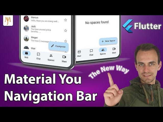 Flutter Tutorial - NEW Material You Navigation Bar | The New Way | Flutter Navigation Bar