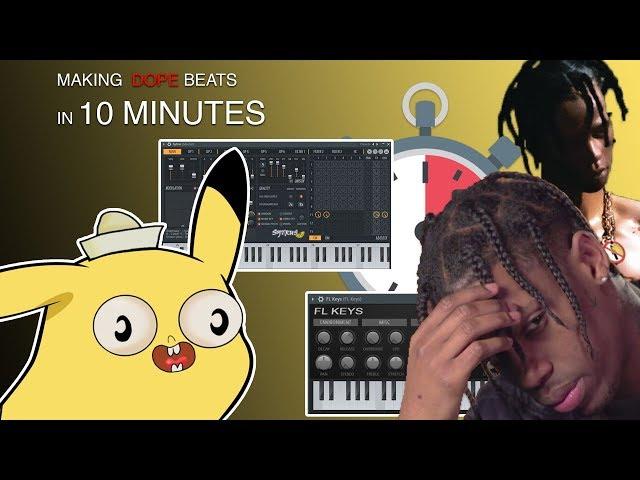 making a FIRE Travis Scott Type Beat from scratch in under 10 minutes (Stock Plug-ins only)