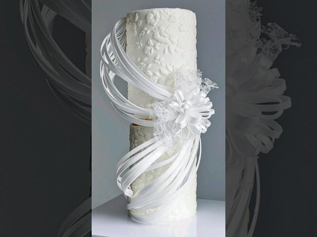 Modern easy wafer paper flower cake design #waferpaperflowers #cakeart weddingcake