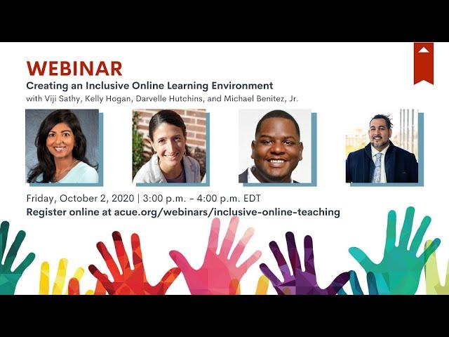 Webinar Recording: Creating an Inclusive Online Learning Environment