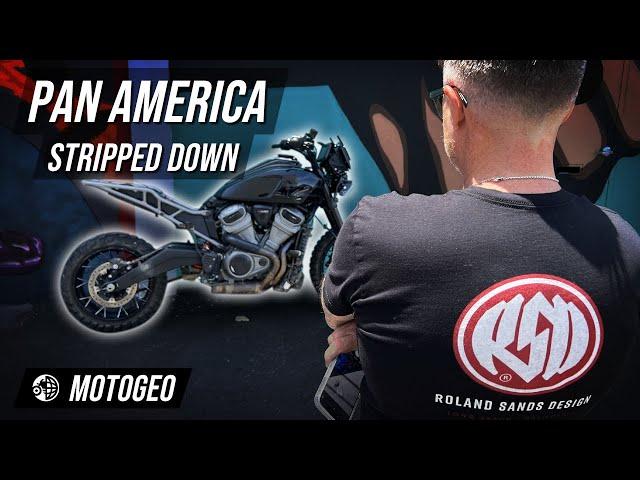 Harley Davidson Pan America Strip-down heads to Roland Sands Design / MotoGeo Adventures
