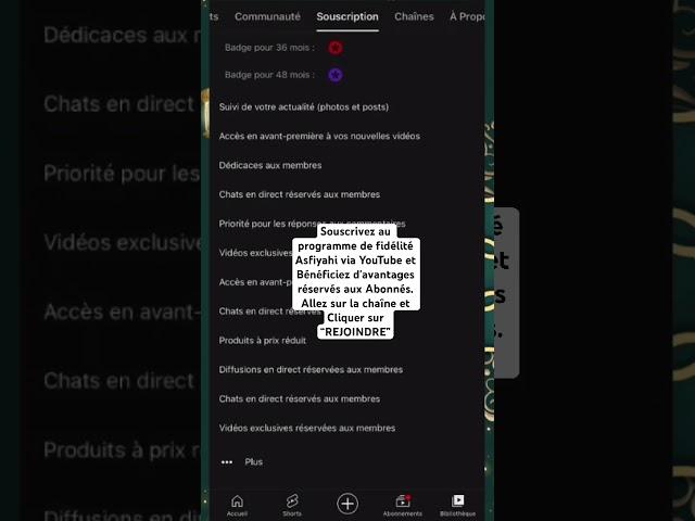 Souscription fidèle de Asfiyahi YouTube “REJOINDRE”