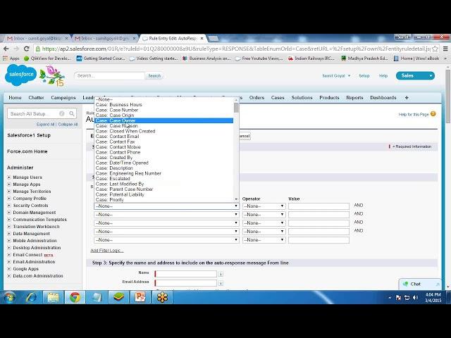 How to Set Auto response for case in Salesforce