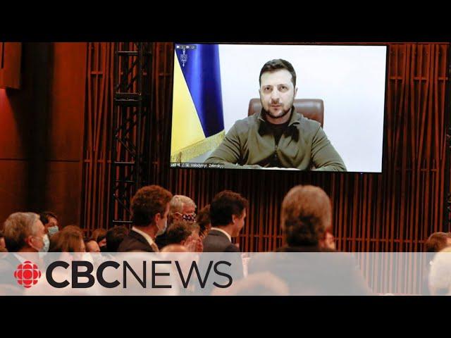 Ukrainian President Zelensky asks Canada to do more in Parliament address