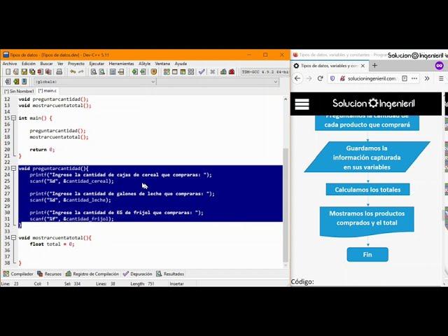 #5 Tipos de datos (Int, Float, Double, Char, Void) en variables y constantes – Programación en C