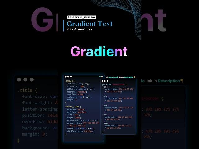 Gradient Animated Text #codewith_muhilan #css #coding