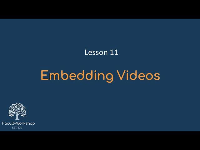 Moodle Lesson 11: Embedding Videos