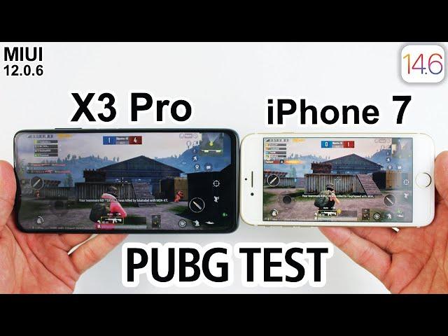 Poco X3 Pro vs iPhone 7 PUBG MOBILE TEST - Miui 12.0.6 vs IOS 14.6 PUBG TEST