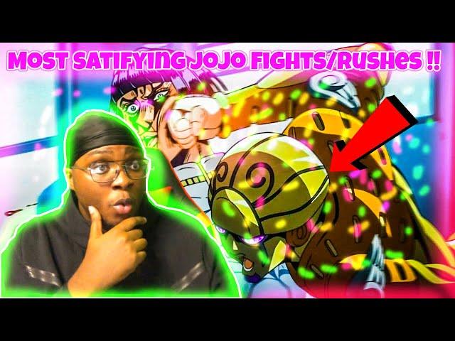 Non Jojo Fan Reaction First Time Reacting to The Most Satisfying JoJo Fights / Best JoJo Rushes.