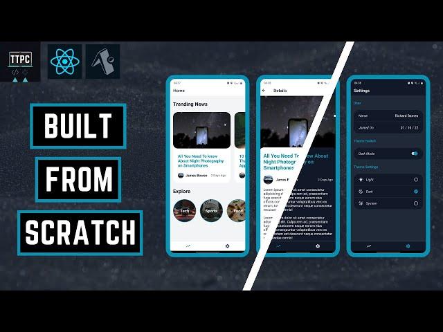 React Native News Feed App | Dark & Light Theme Project #1